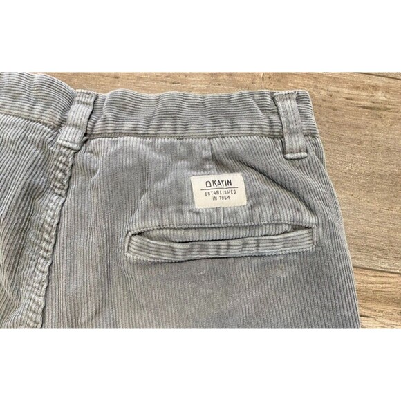 KATIN Corduroy Mens 30X30 Button Fly Gray Casual Stretch Flat Front Pants - Picture 12 of 12